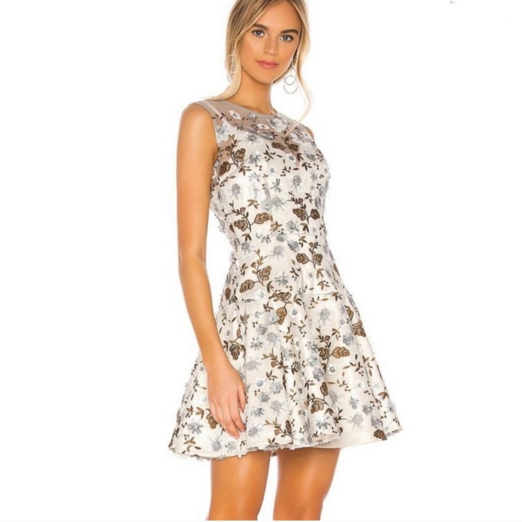 Bronx And Banco Della Blanc Embroidered Dress Large, Sz 8